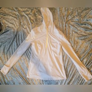 Zella White Gray Mesh Long Sleeve Zip Up Jacket Women’s Size M